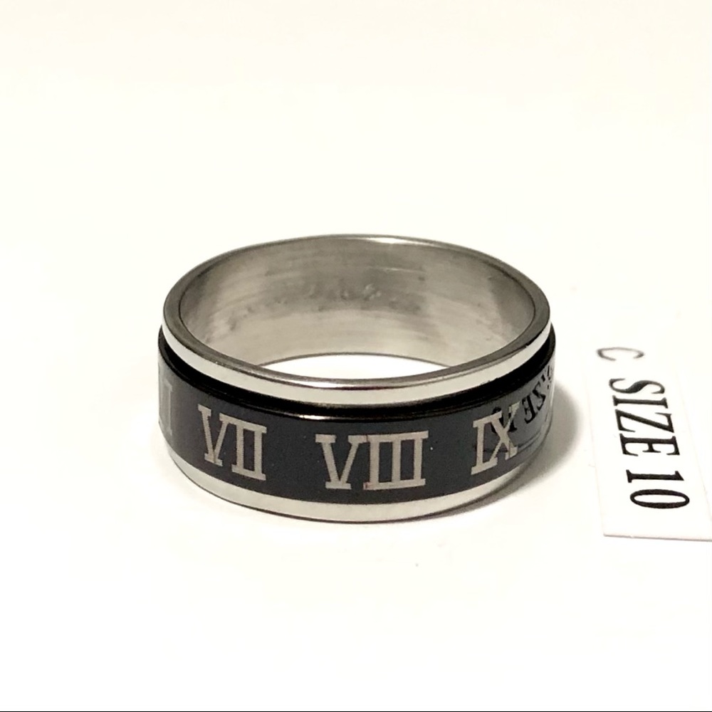 Roman Numerals Spinner Ring, Size 10 - image 2